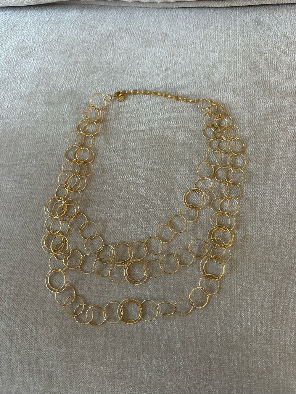 Gold Multi-Layer Circle Link Necklace by Talbots